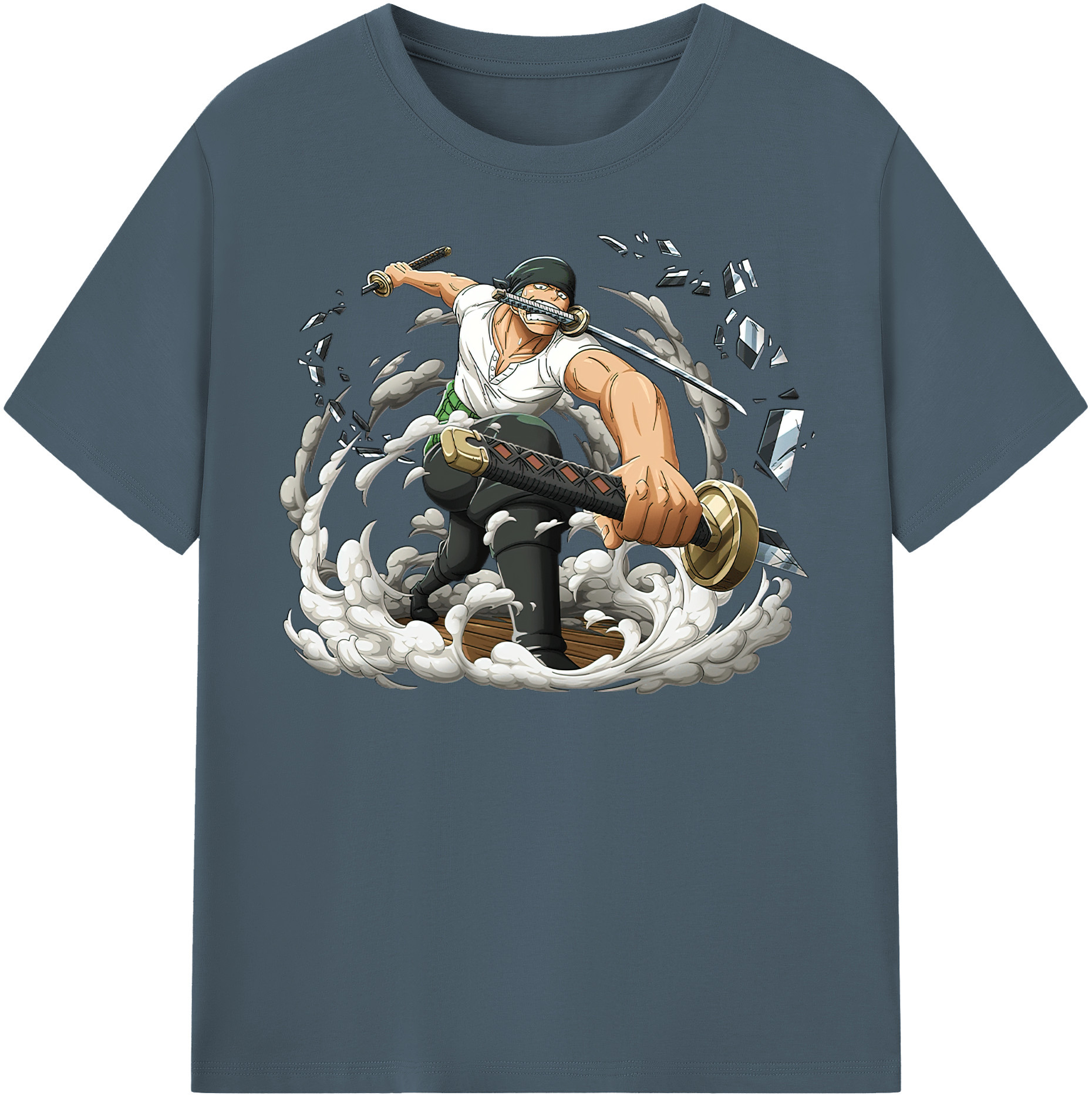 ワンピース ロロノア・ゾロ ONE PIECE Roronoa Zoro 綿100％半袖Tシャツ（フロントプリント）